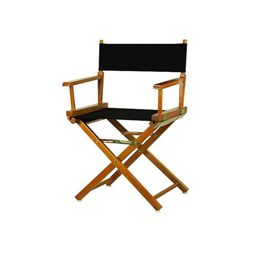 18'' Director's Chair Honey Oak Frame-Black Canvas - Casual Home