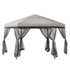 11 ft. x 11 ft. Gray and Black 2-tone Pop Up Portable Hexagon Steel Gazebo - Sunjoy