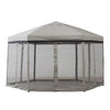 11 ft. x 11 ft. Gray and Black 2-tone Pop Up Portable Hexagon Steel Gazebo - Sunjoy