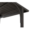 8x5 ftBrown Steel Frame 2-Tier BBQ Grill Gazebo with Ceiling Hook and Shelves - Sunjoy