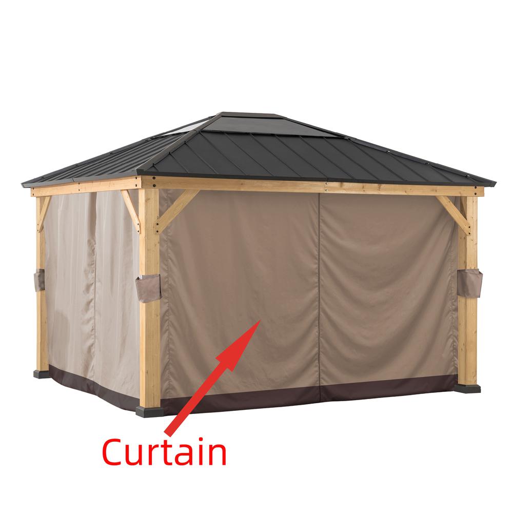 Universal Curtains for 11 ×13 ft Wood Framed Gazebos - Sunjoy