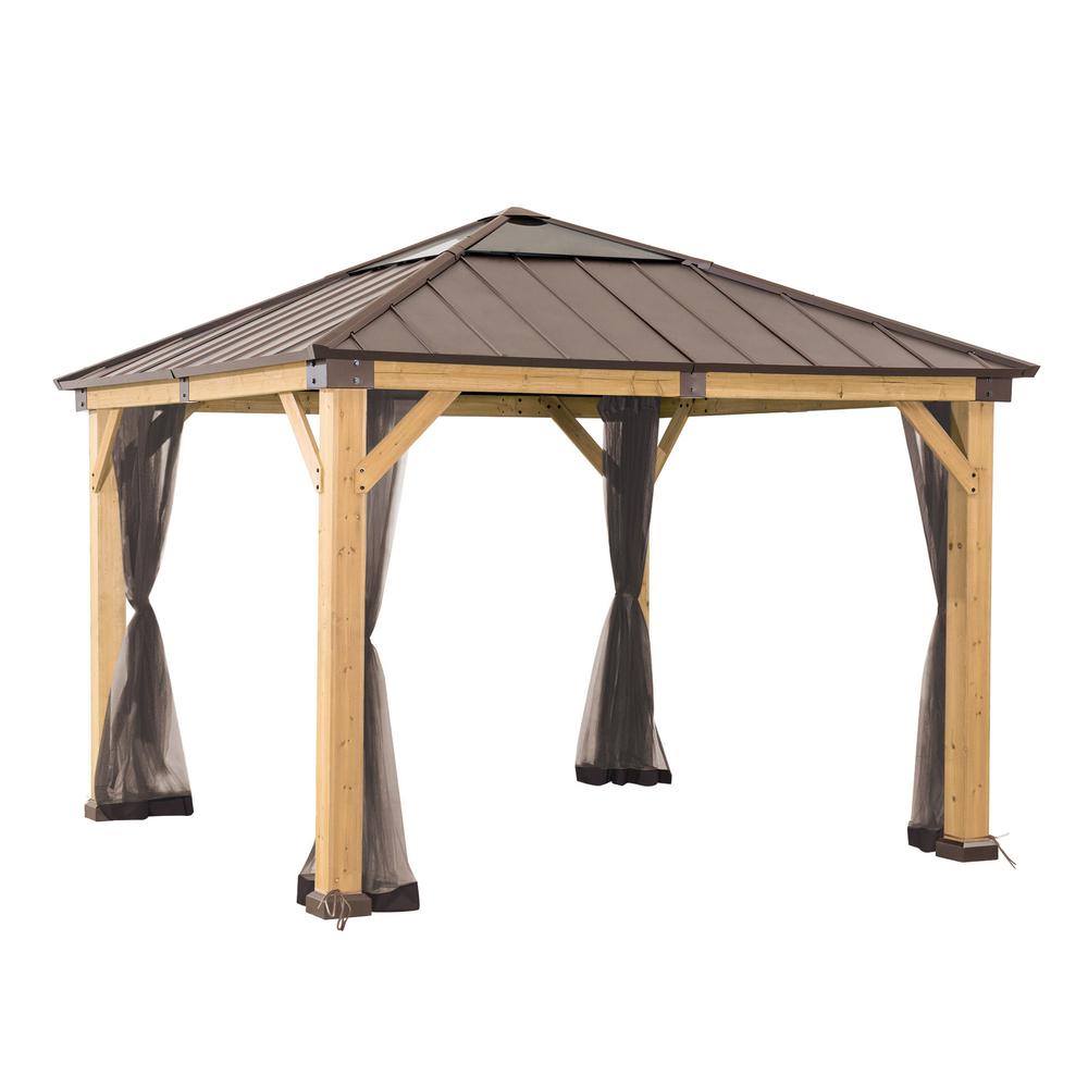Universal Mosquito Netting for 11 ×11 ft Wood Framed Gazebos - Sunjoy