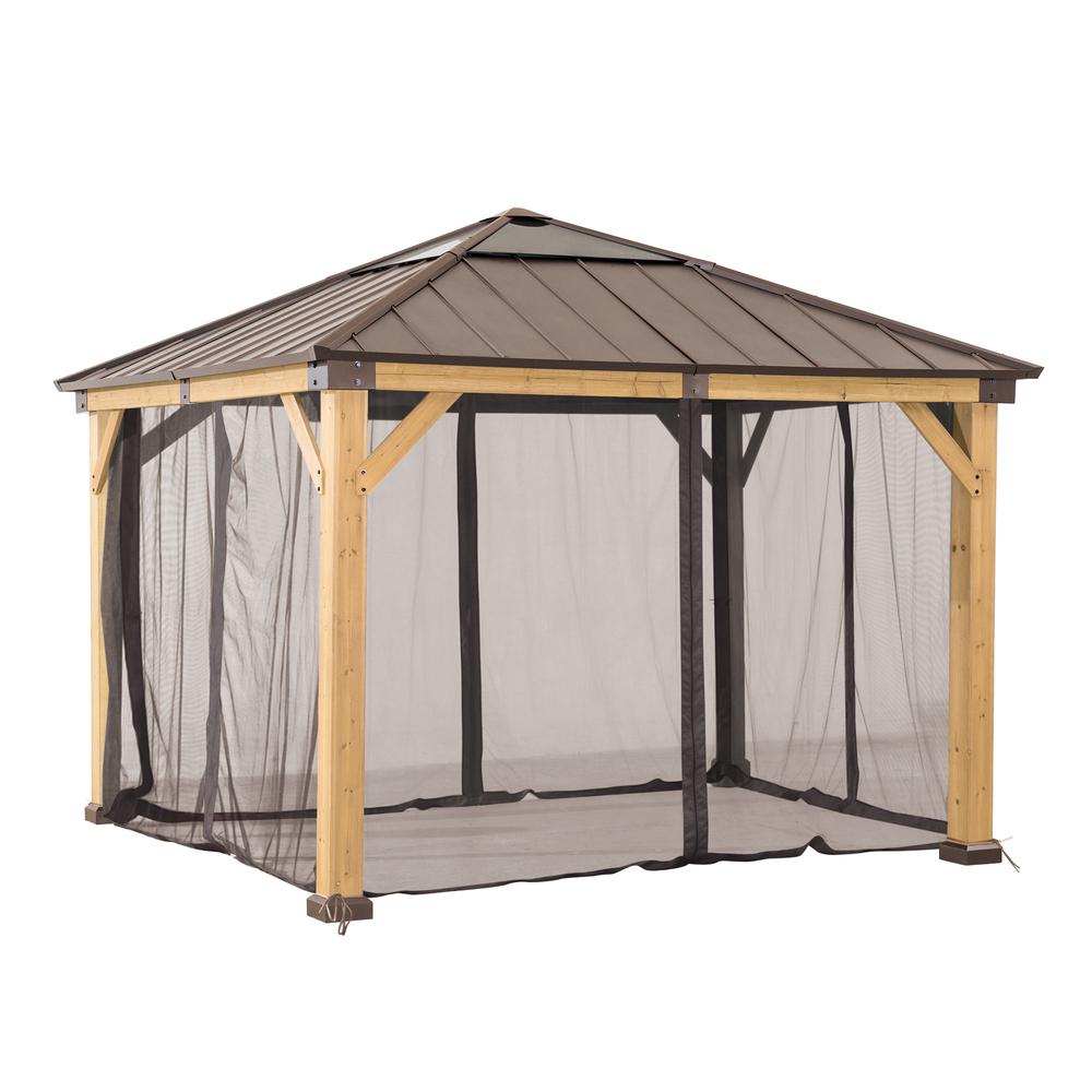 Universal Mosquito Netting for 11 ×11 ft Wood Framed Gazebos - Sunjoy