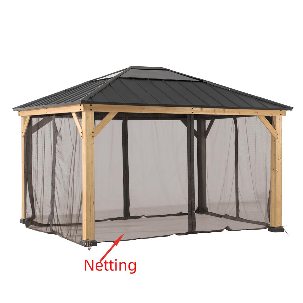 Universal Mosquito Netting for 13 × 15 ft Wood Framed Gazebos - Sunjoy