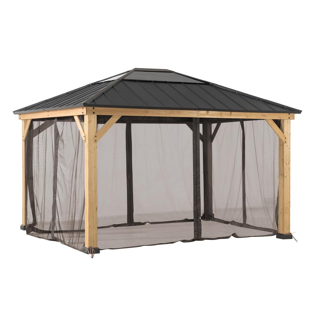Universal Mosquito Netting for 13 × 15 ft Wood Framed Gazebos - Sunjoy