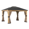 Universal Curtains and Mosquito Netting for 11 ×13 ft Wood Framed Gazebos - Sunjoy
