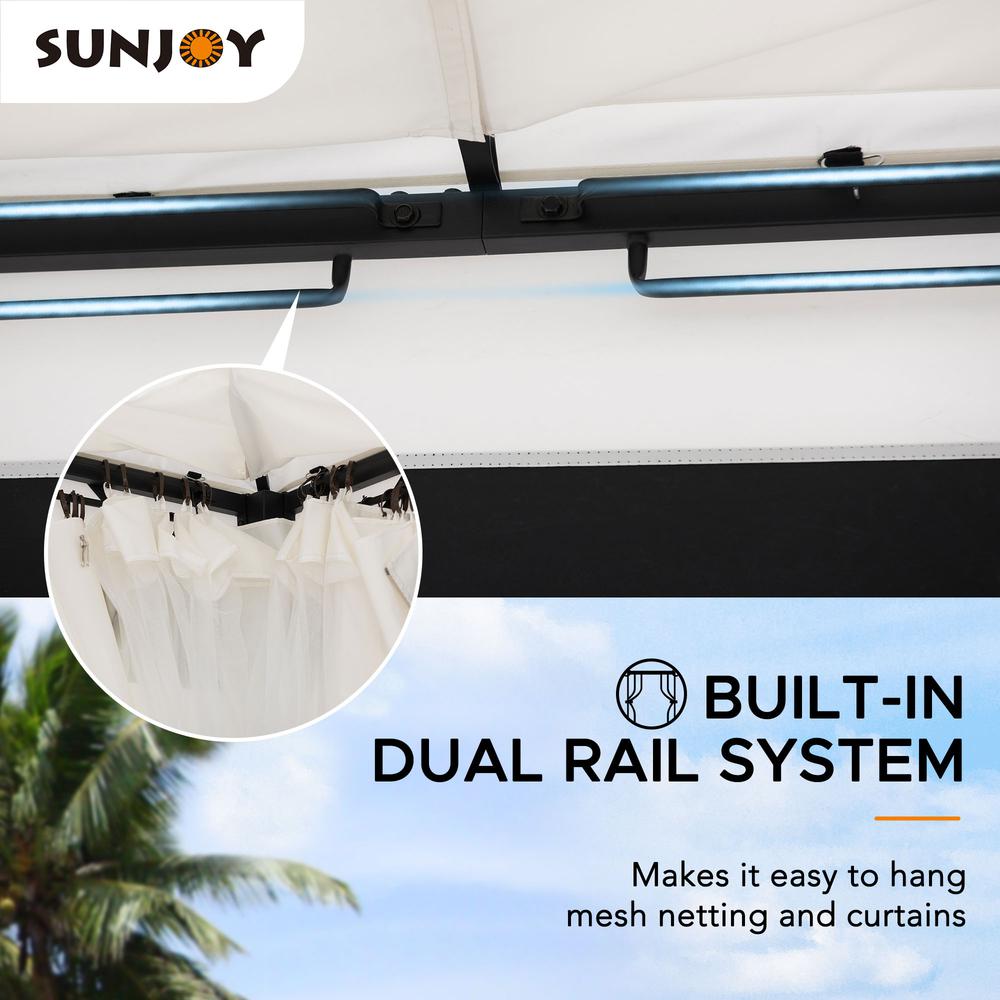 10 ft. x 10 ft. Black and White Steel Gazebo - Sunjoy