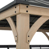 Cameron Cedar Wood Framed Hot Tub Gazebo with Steel and Polycarbonate Hardtop - Sunjoy
