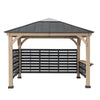 Cameron Cedar Wood Framed Hot Tub Gazebo with Steel and Polycarbonate Hardtop - Sunjoy