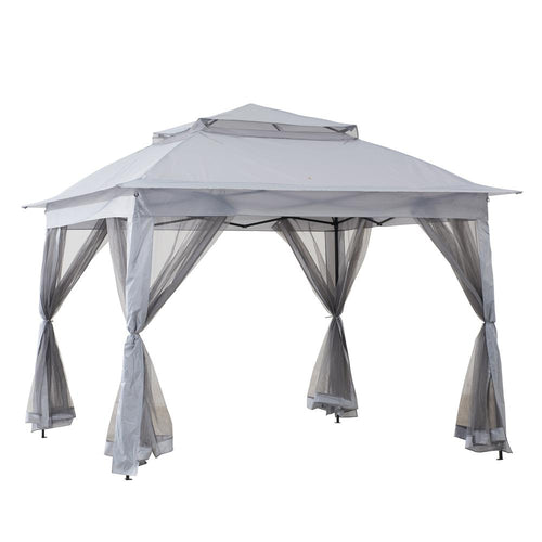 11 ft. x 11 ft. Gray Pop Up Portable Steel Gazebo - Sunjoy