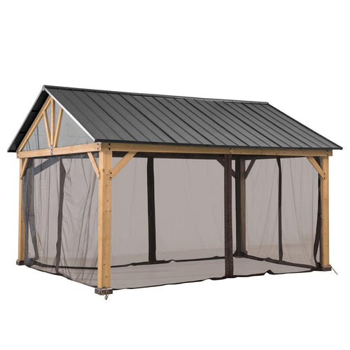 Universal Mosquito Netting for 13 × 15 ft Wood Framed Gazebos - Sunjoy