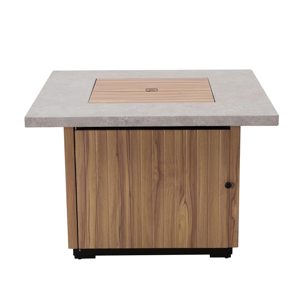 Sunjoy 38'' Outdoor Steel Propane Burning Fire Pit Table with Lid and Lava Rocks - Golden Bull Marketing