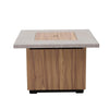 Sunjoy 38'' Outdoor Steel Propane Burning Fire Pit Table with Lid and Lava Rocks - Golden Bull Marketing