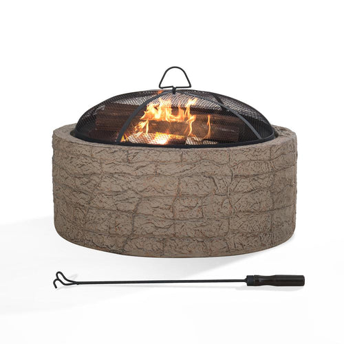 Stone 26 in Round Wood Burning Fitpit - Sunjoy