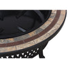 Sunjoy 40 Inch Fire Pit for Outside, Outdoor Round Wood Burning Fire Pit with Steel Mesh Spark Screen, Ceramic Tile Tabletop and Fire Poker, Large Bonfire for Patio and Backyard