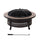 Sunjoy 40 Inch Fire Pit for Outside, Outdoor Round Wood Burning Fire Pit with Steel Mesh Spark Screen, Ceramic Tile Tabletop and Fire Poker, Large Bonfire for Patio and Backyard