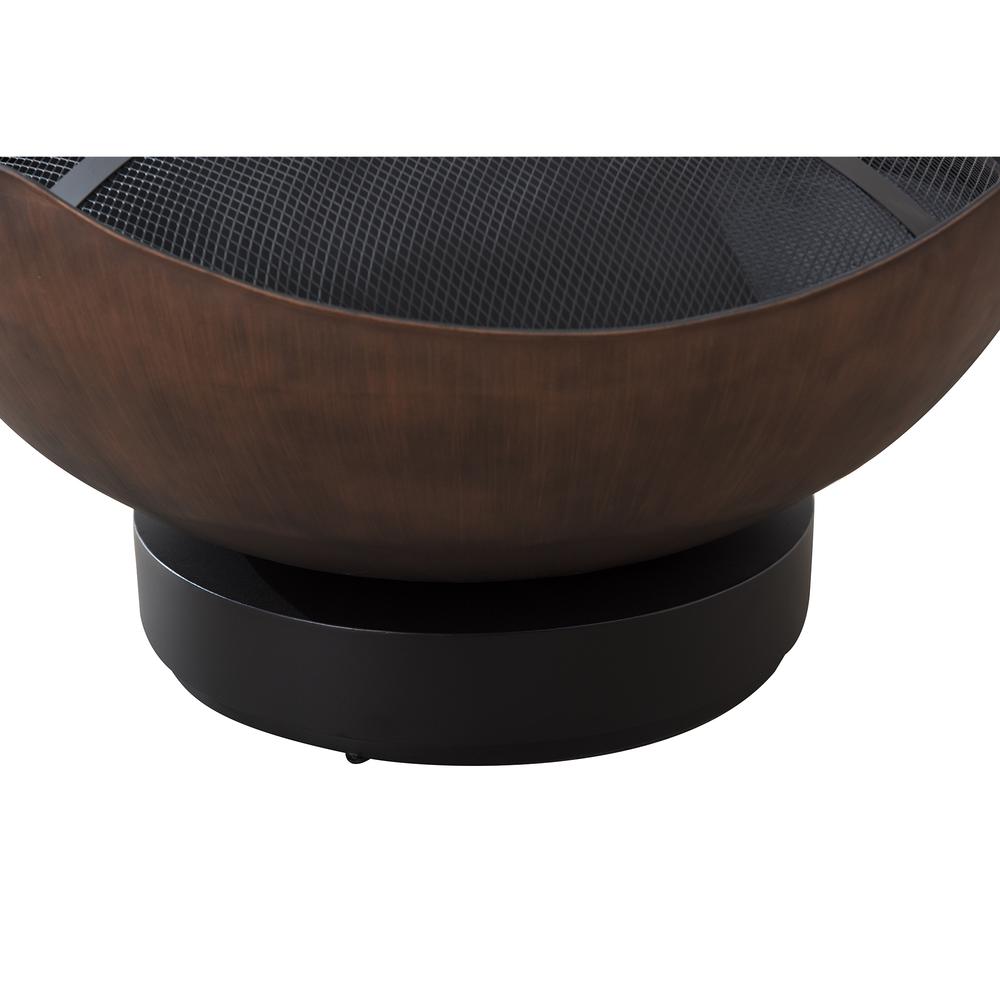 Sunjoy 34'' Patio Round Bowl Shaped Copper Wood Burning Steel Fire Pit - Golden Bull Marketing