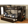 Kelcie Twin-Full Bunk Bed Dark Chocolate-Trundle Bed - KODIAK