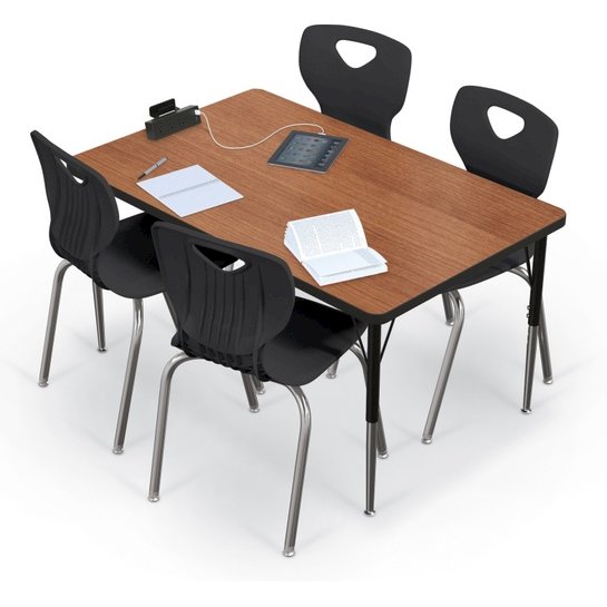 Activity Table - 30''X48'' Rectangle - Amber Cherry Top Surface - Black Edgeband - BALT