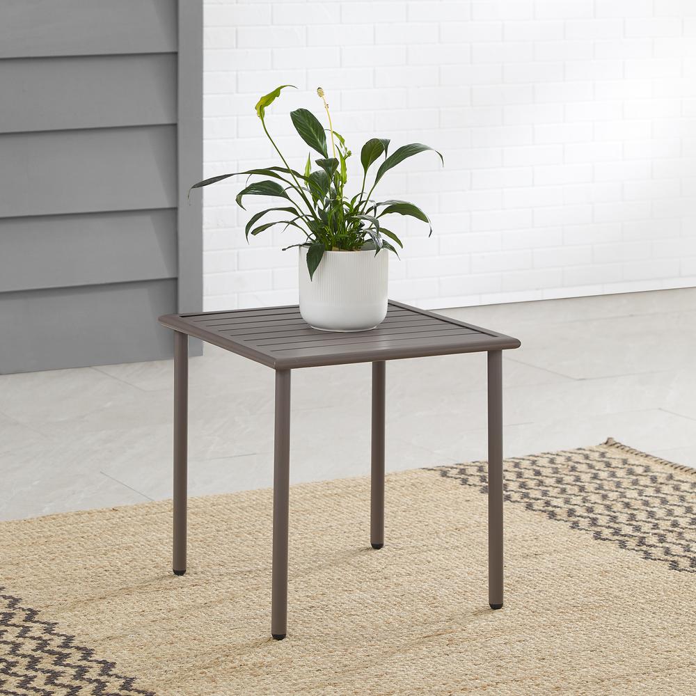 Cali Bay Outdoor Metal Side Table Light Brown - Crosley Furniture