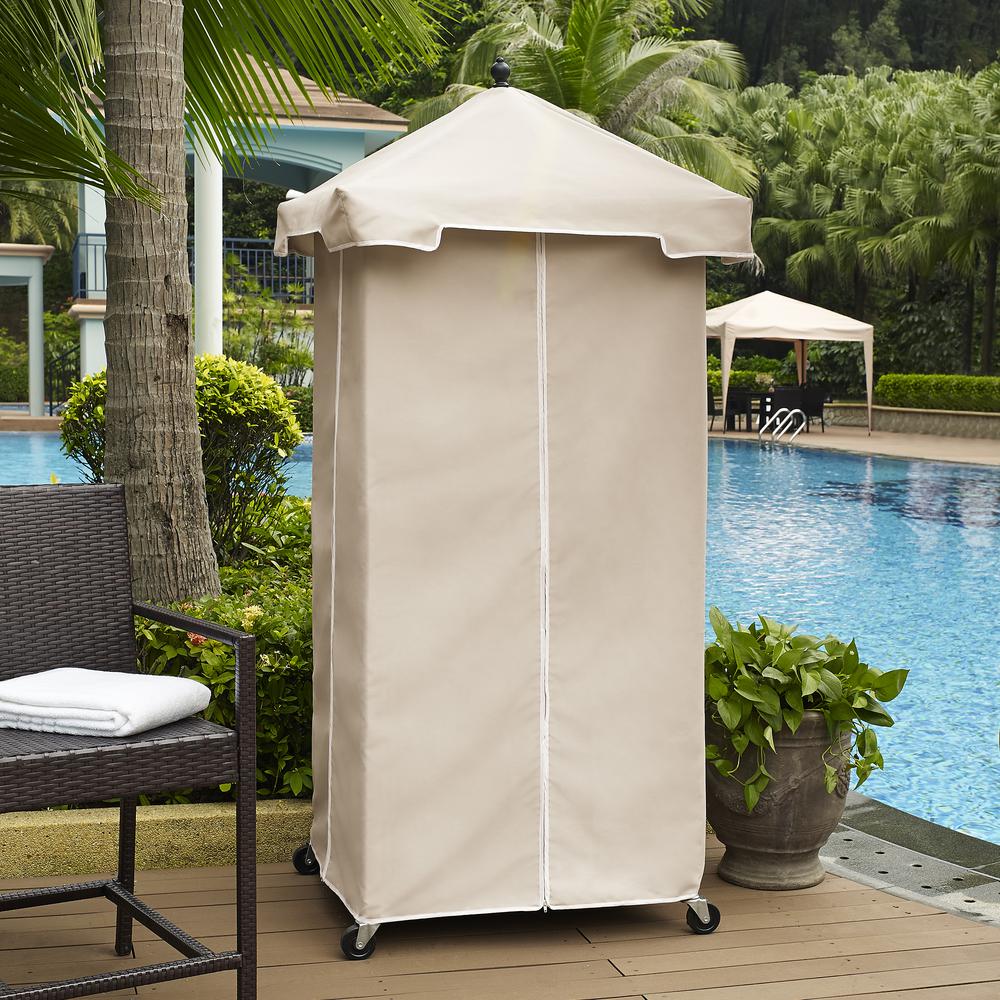 Palm Harbor Wicker Outdoor Storage Towel Valet - Crosley Furniture