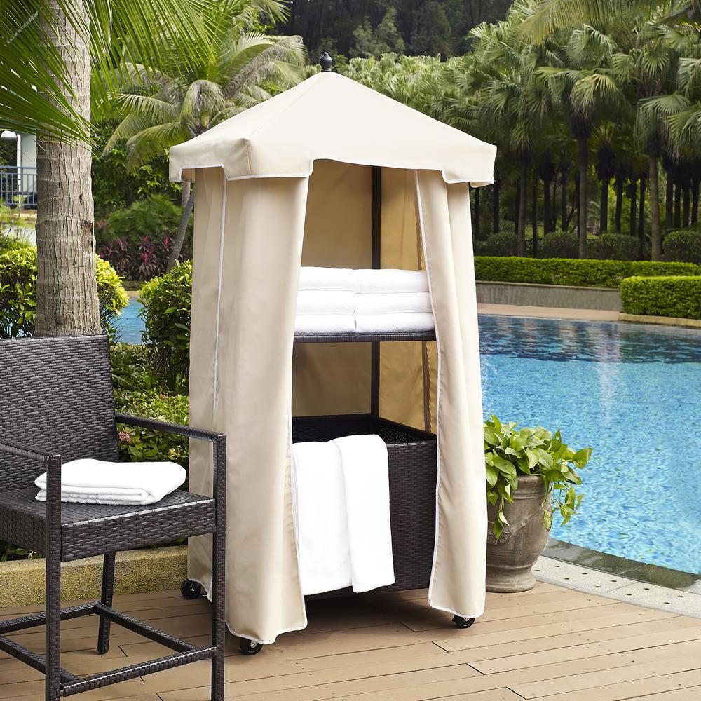 Palm Harbor Wicker Outdoor Storage Towel Valet - Crosley Furniture