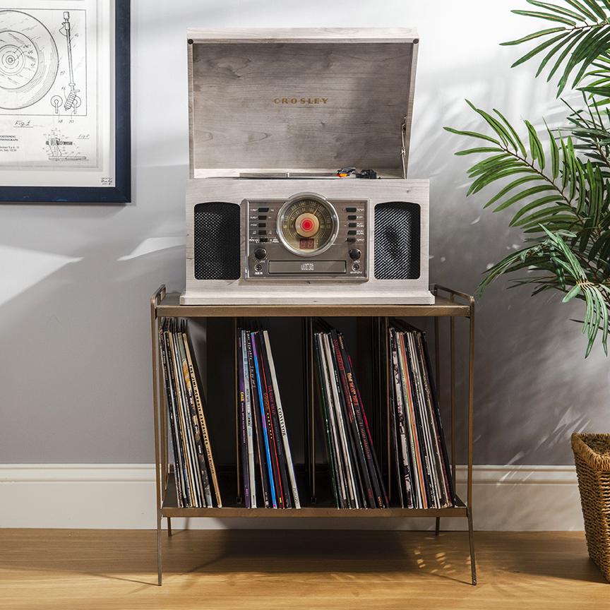 Mcqueen 8-In-1 Record Player In Gray - Crosley Furniture