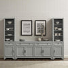 Tara 3Pc Sideboard And Bookcase Set Distressed Gray - Sideboard & 2 Bookcases - Crosley Furniture
