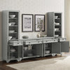 Tara 3Pc Sideboard And Bookcase Set Distressed Gray - Sideboard & 2 Bookcases - Crosley Furniture