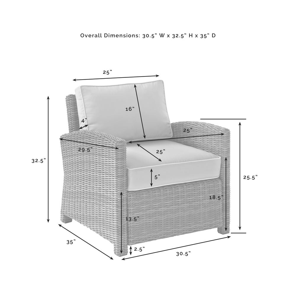 Bradenton 5Pc Wicker Outdoor Chair Set - Side Table, 2 Arm Chairs & 2 Ottomans - Crosley Furniture