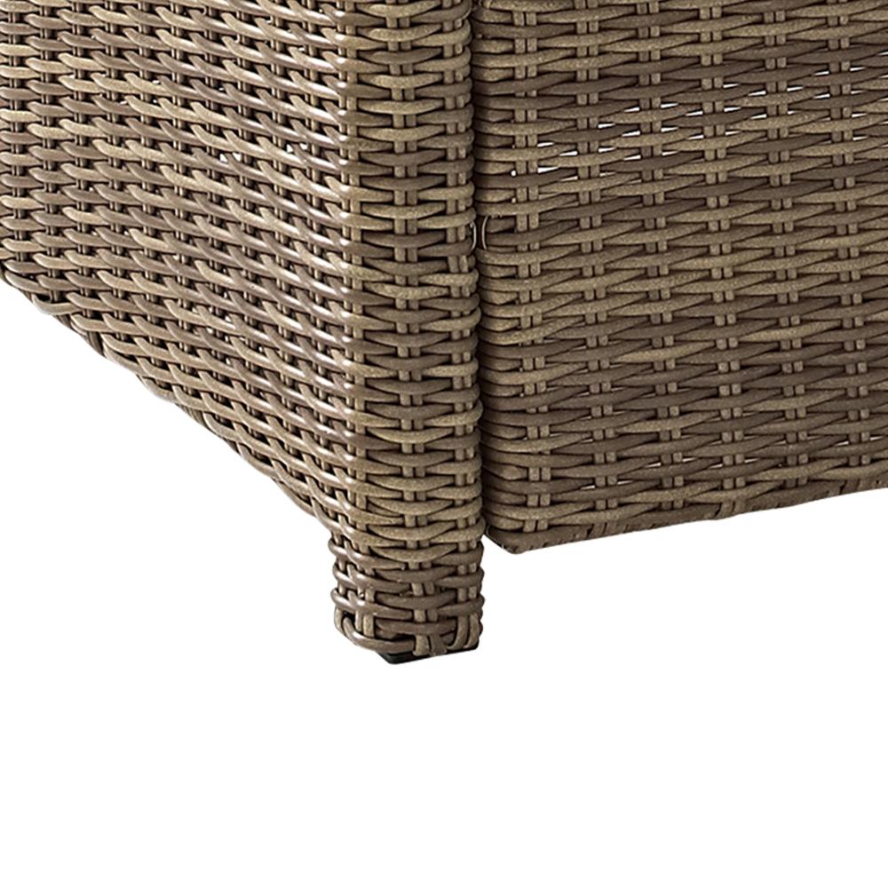 Bradenton 5Pc Wicker Outdoor Chair Set - Side Table, 2 Arm Chairs & 2 Ottomans - Crosley Furniture