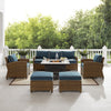 Bradenton 6Pc Wicker Outdoor Sofa Set W/ Fire Table - Crosley Furniture