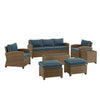 7Pc Outdoor Sofa Furniture Set, Sofa, Coffee&Side Table, 2 Armchairs, 2 Ottomans - Crosley Furniture