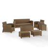 7Pc Outdoor Sofa Furniture Set, Sofa, Coffee&Side Table, 2 Armchairs, 2 Ottomans - Crosley Furniture