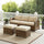 Bradenton 3Pc Wicker Outdoor Sofa Patio Furniture Set - Sofa & 2 Ottomans - Crosley Furniture