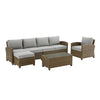 5Pc Outdoor Furniture Set, Left&Right Loveseat, Armchair, Coffee Table, Ottoman - Crosley Furniture