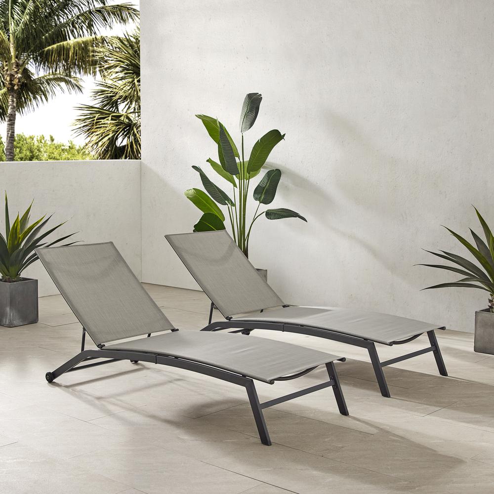 Weaver 2-Piece Outdoor Chaise Lounge Set - 2 Lounge Chairs - Crosley Furniture