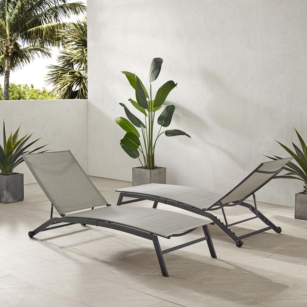 Weaver 2-Piece Outdoor Chaise Lounge Set - 2 Lounge Chairs - Crosley Furniture