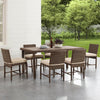 Bradenton 7Pc Outdoor Wicker Dining Set Sand/Weathered Brown - Dining Table & 6 Dining Chairs - Crosley