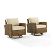 Bradenton 2Pc Wicker Swivel Rocker Outdoor Chair Set - 2 Swivel Rockers - Crosley Furniture