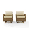 Bradenton 2Pc Wicker Swivel Rocker Outdoor Chair Set - 2 Swivel Rockers - Crosley Furniture