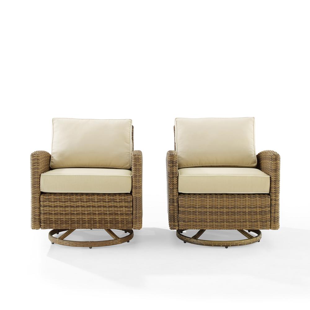 Bradenton 2Pc Wicker Swivel Rocker Outdoor Chair Set - 2 Swivel Rockers - Crosley Furniture