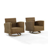Bradenton 2Pc Wicker Swivel Rocker Outdoor Chair Set - 2 Swivel Rockers - Crosley Furniture