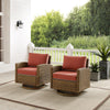 Bradenton 2Pc Wicker Swivel Rocker Outdoor Chair Set - 2 Swivel Rockers - Crosley Furniture