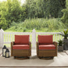 Bradenton 2Pc Wicker Swivel Rocker Outdoor Chair Set - 2 Swivel Rockers - Crosley Furniture