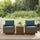 Bradenton 3Pc Wicker Swivel Rocker Outdoor Chair Set, Side Table & 2 Rockers - Crosley Furniture