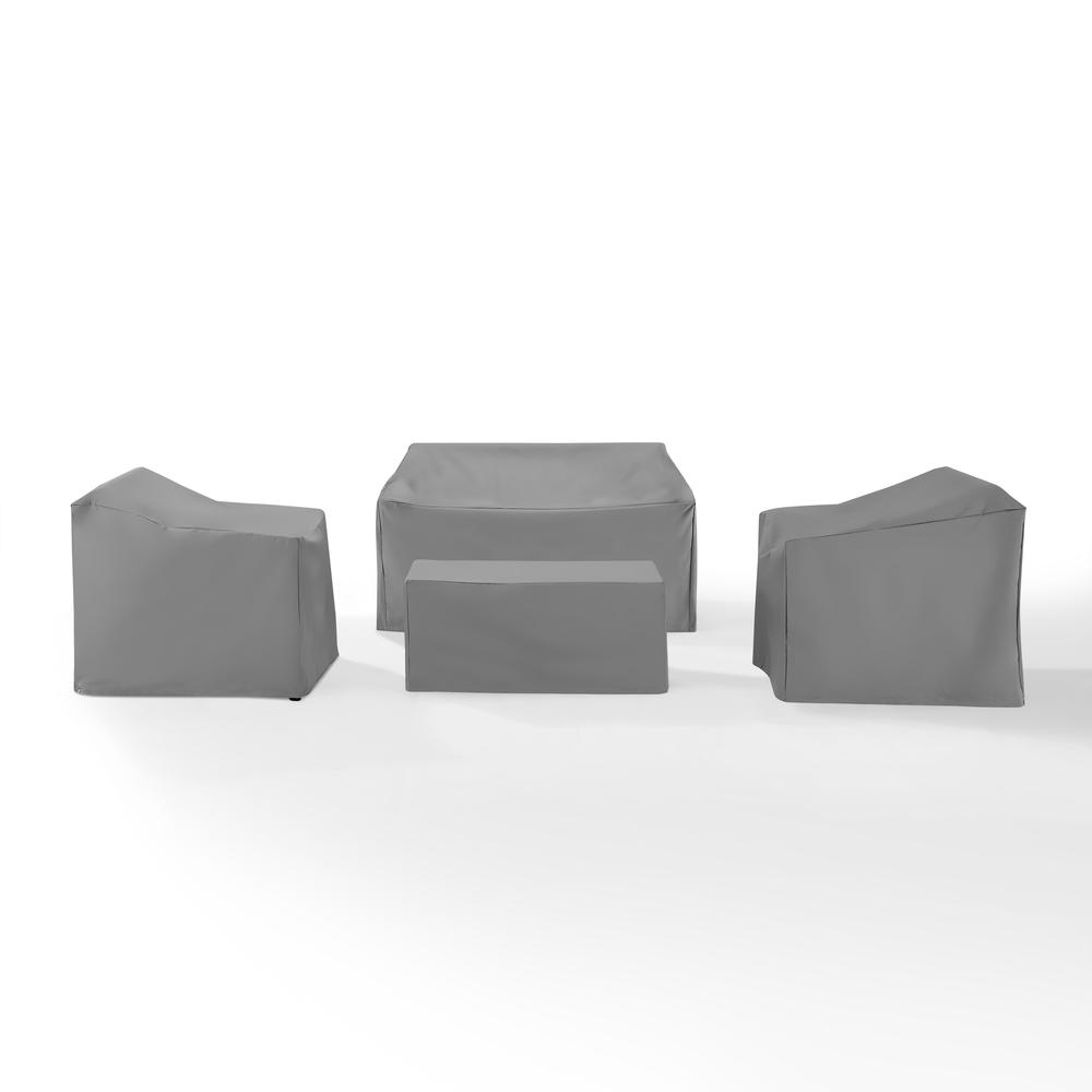 4Pc Outdoor Furniture Cover Set - Loveseat, 2 Chairs, & Coffee - Crosley Furniture