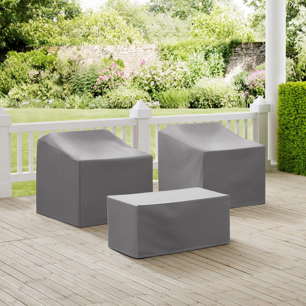 3Pc Outdoor Furniture Cover Set - 2 Chairs & Coffee Table - Crosley Furniture