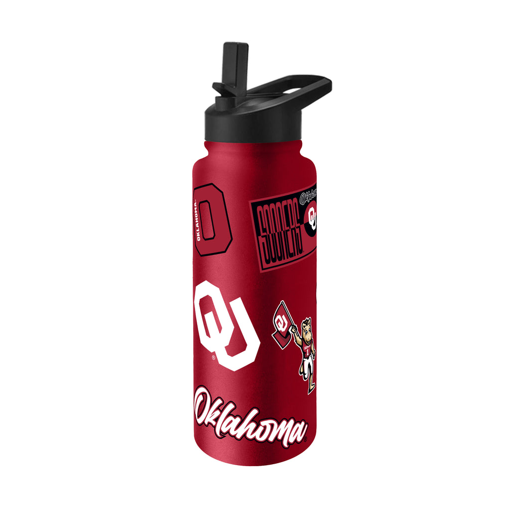 Oklahoma Sooners Quencher Bottle 34oz Stainless Steel Dreamweave - Logo Brands