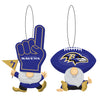 Baltimore Ravens Ornament Gnome Fan 2 Pack - Evergreen Enterprises